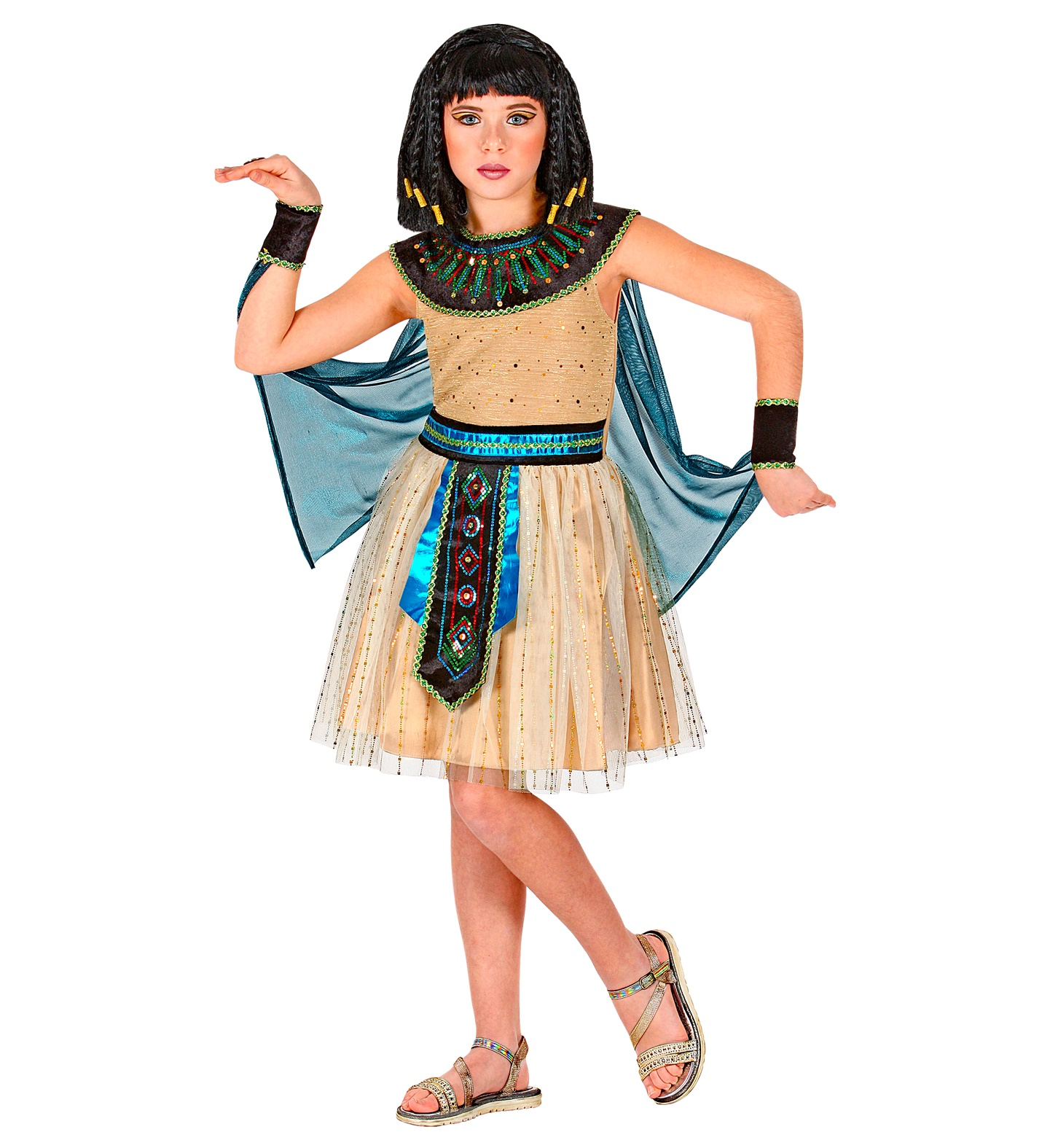 Costume Vestito Abito Travestimento Carnevale Cosplay Bambina - Regina Egiziana - 0189