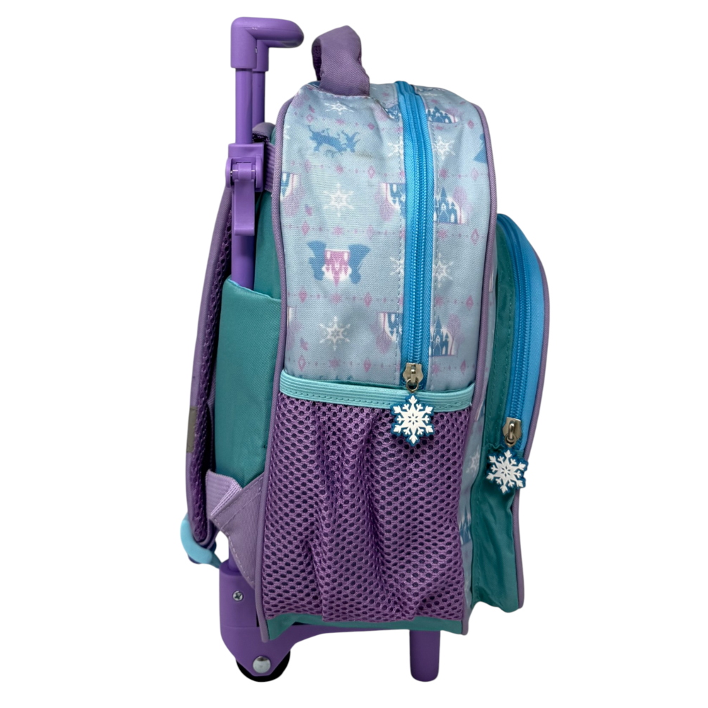 Zaino Asilo Trolley Frozen DISNEY con Tasca Frontale 30 Cm. Manico Allungabile - Sf5323