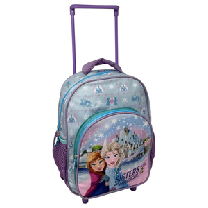 Zaino Asilo Trolley Frozen DISNEY con Tasca Frontale 30 Cm. Manico Allungabile - Sf5323