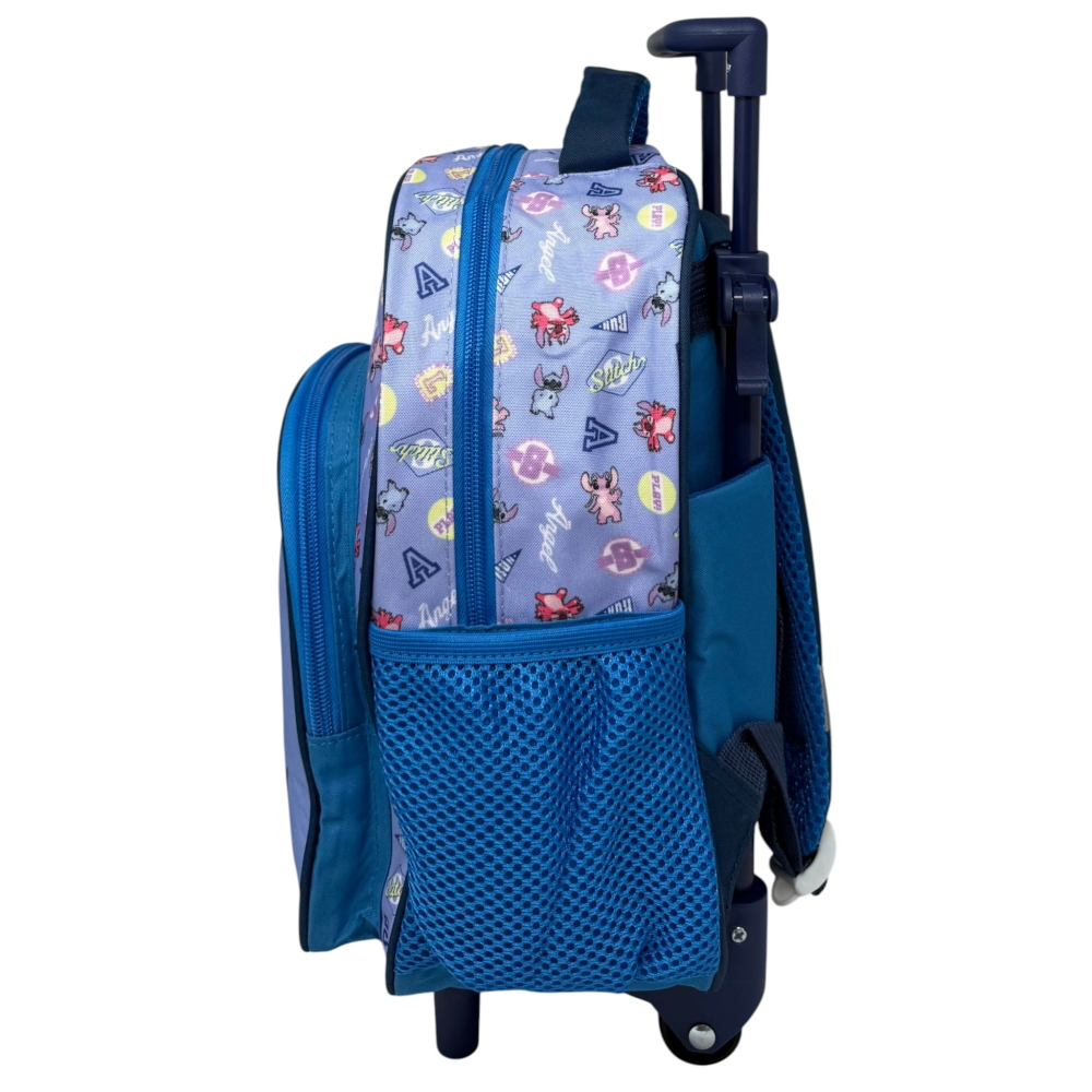 Zaino Asilo Trolley Stitch DISNEY con Tasca Frontale 30 Cm. Manico Allungabile - Sf5293