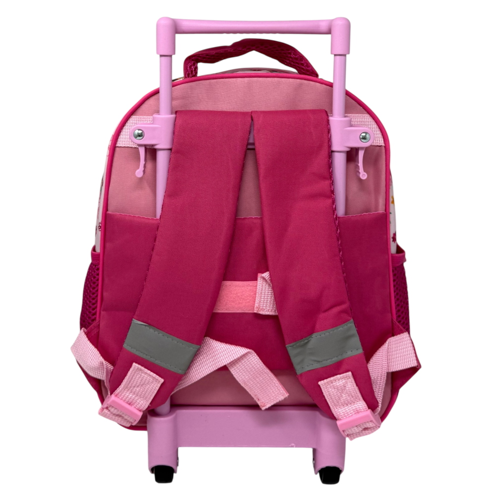 Zaino Asilo Trolley Principesse DISNEY con Tasca Frontale 30 Cm. Manico Allungabile - Sf5347