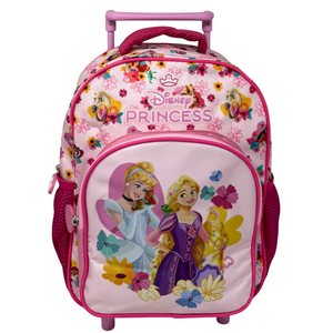 Zaino Asilo Trolley Principesse DISNEY con Tasca Frontale 30 Cm. Manico Allungabile - Sf5347