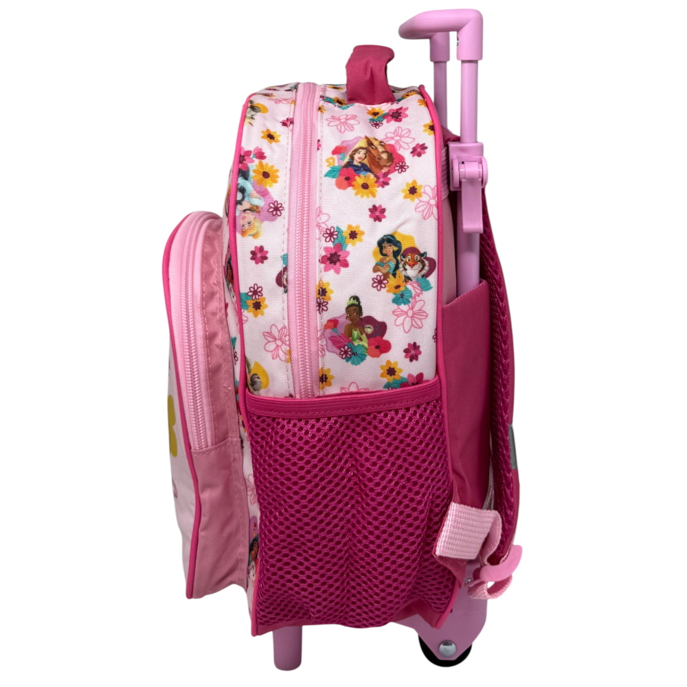Zaino Asilo Trolley Principesse DISNEY con Tasca Frontale 30 Cm. Manico Allungabile - Sf5347