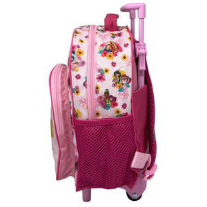 Zaino Asilo Trolley Principesse DISNEY con Tasca Frontale 30 Cm. Manico Allungabile - Sf5347