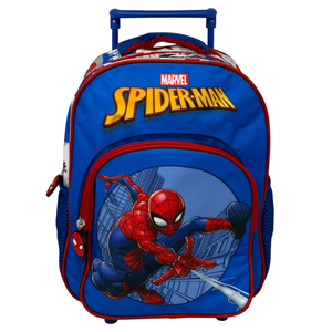 Zaino Asilo Trolley Spiderman MARVEL con Tasca Frontale 30 Cm. Manico Allungabile - Sf4302