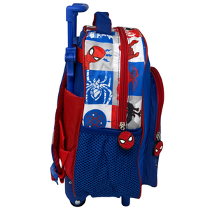 Zaino Asilo Trolley Spiderman MARVEL con Tasca Frontale 30 Cm. Manico Allungabile - Sf4302