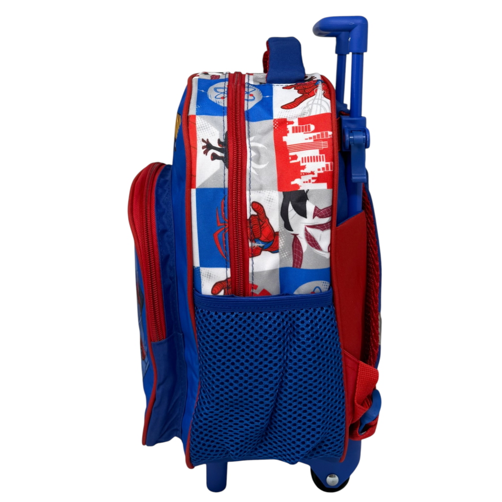 Zaino Asilo Trolley Spiderman MARVEL con Tasca Frontale 30 Cm. Manico Allungabile - Sf4302