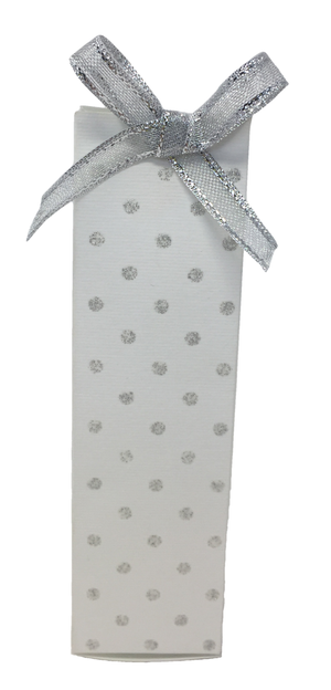 Bomboniera Astuccio Portaconfetti Piramide Pois Argento Glitter - Piram/01