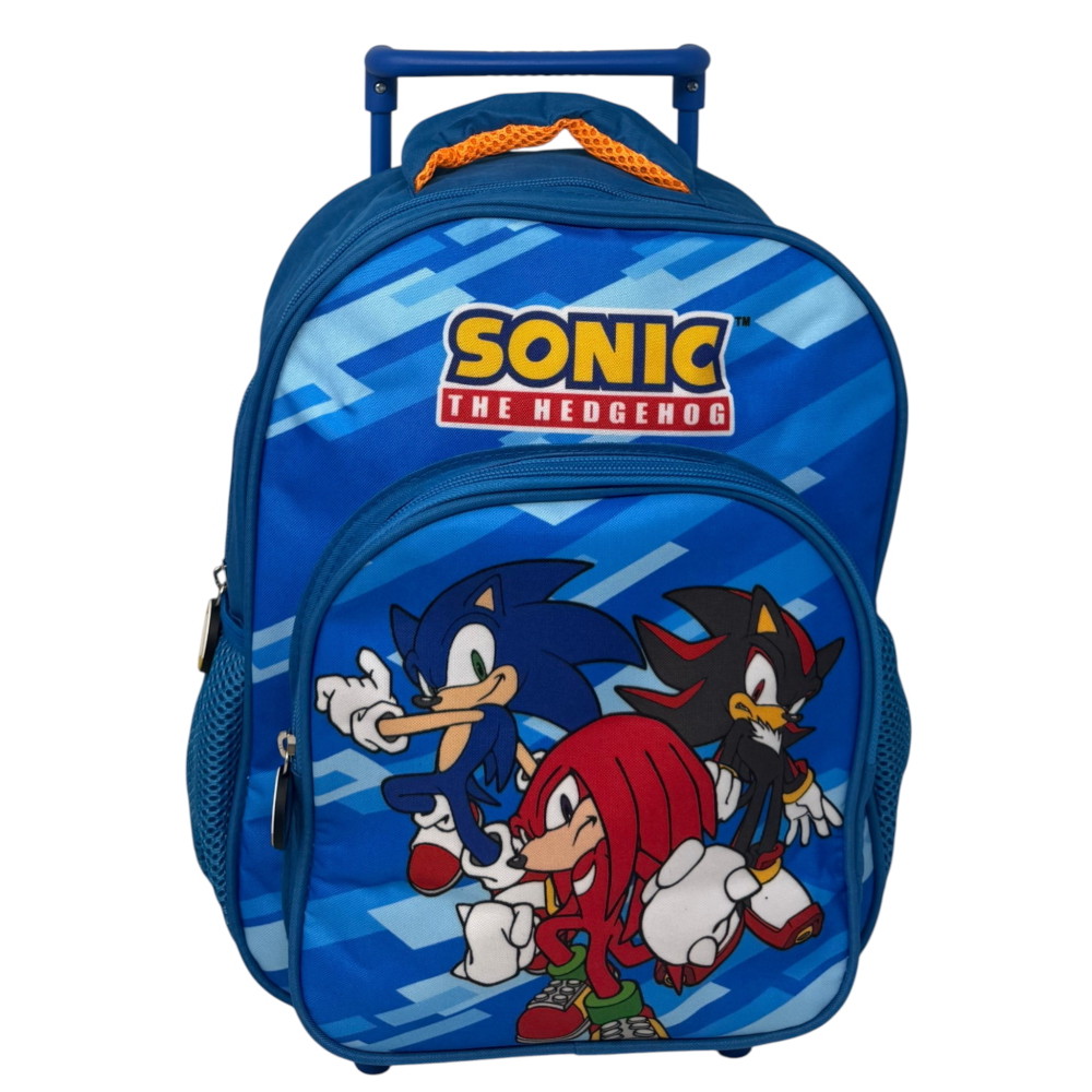 Zaino Asilo Trolley Sonic con Tasca Frontale 30 Cm. Manico Allungabile - Fu5309
