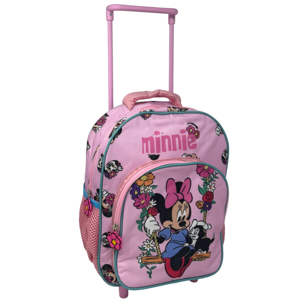 Zaino Asilo Trolley Minnie DISNEY con Tasca Frontale 30 Cm. Manico Allungabile - Sf5330