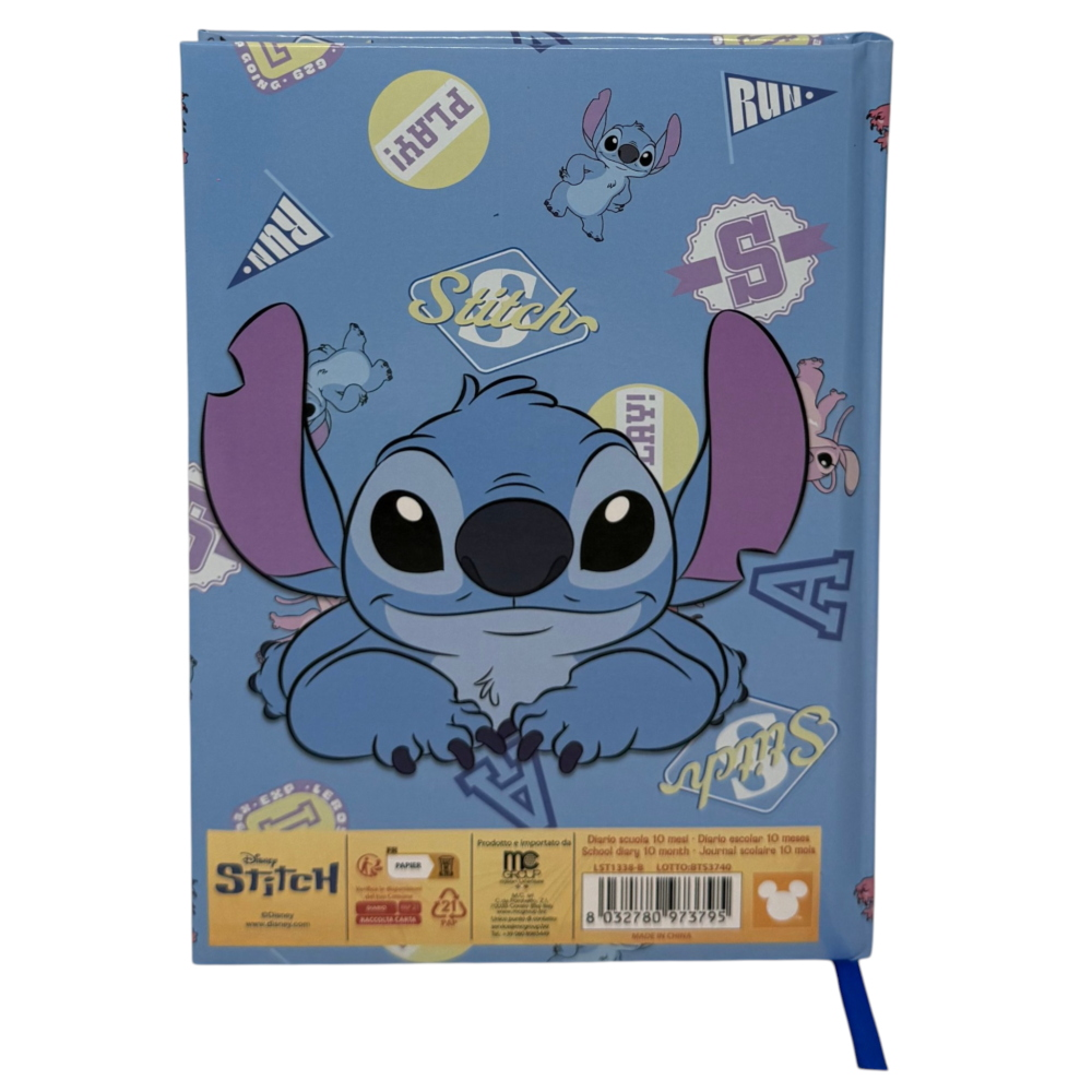 Diario Stitch DISNEY Agenda 10 Mesi Scuola Elementare Media - Lst1338-B