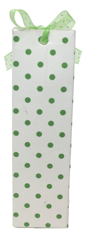 Bomboniera Astuccio Piramide Pois Verdi Scatolina Kit 10 Pezzi Senza Confetti