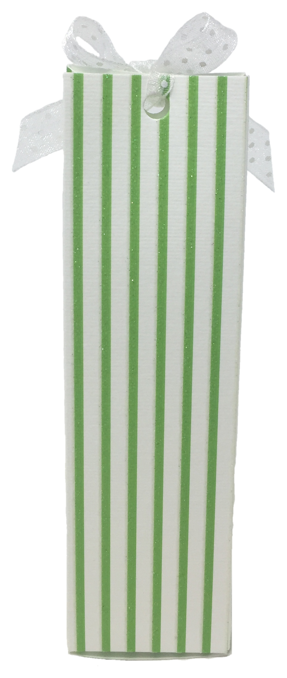 Bomboniera Astuccio Piramide Righe Verdi Scatolina Kit 10 Pezzi Senza Confetti