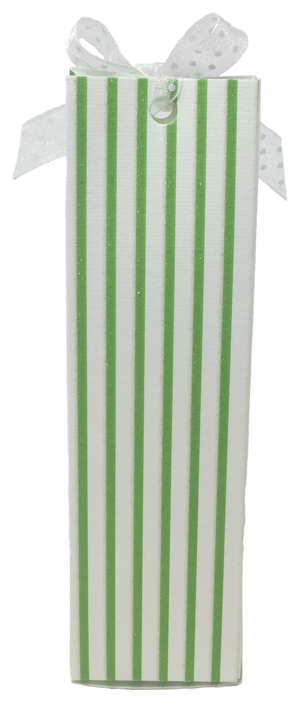 Bomboniera Astuccio Portaconfetti Piramide Righe Verde Glitter - Piram/07