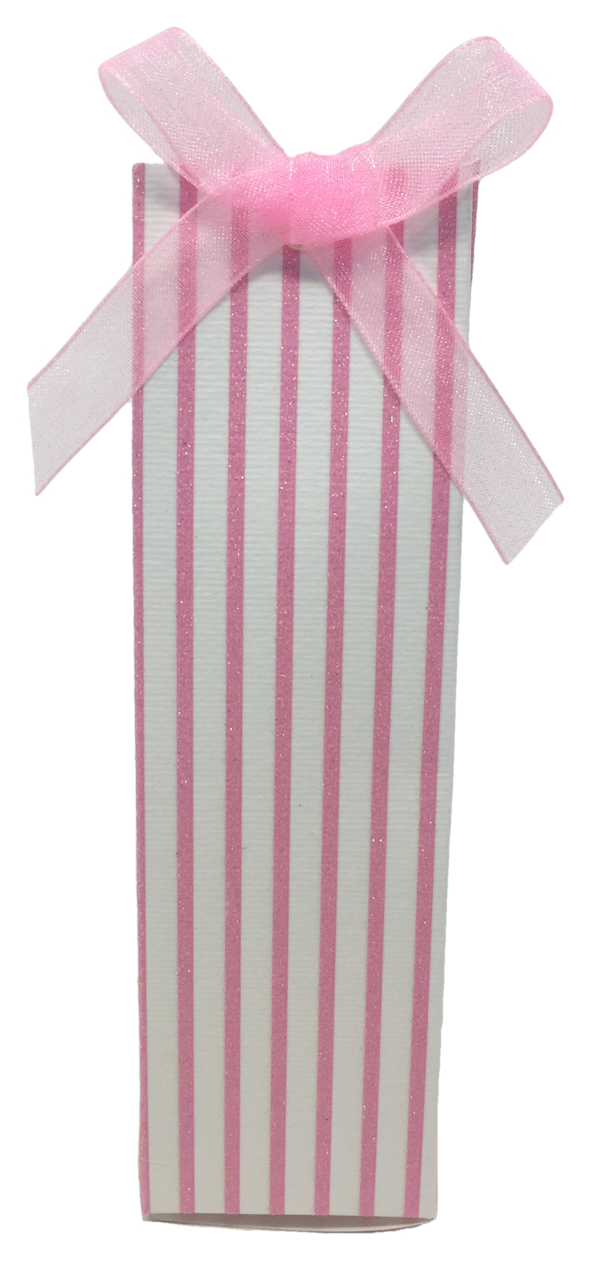 Bomboniera Astuccio Piramide Righe Rosa Scatolina Kit 10 Pezzi Senza Confetti