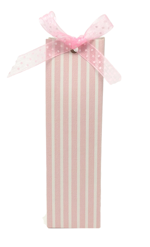 Bomboniera Astuccio Portaconfetti Piramide Righe Rosa Cm. 14x4x4 - Piram/10