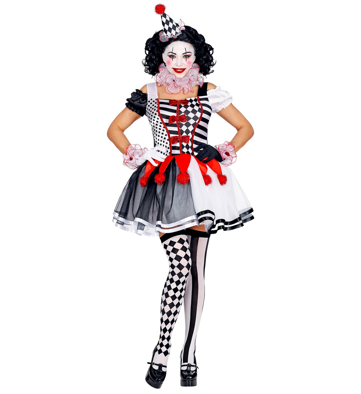 Costume Vestito Abito Travestimento Carnevale Cosplay Adulto Donna - Arlecchino - 0951