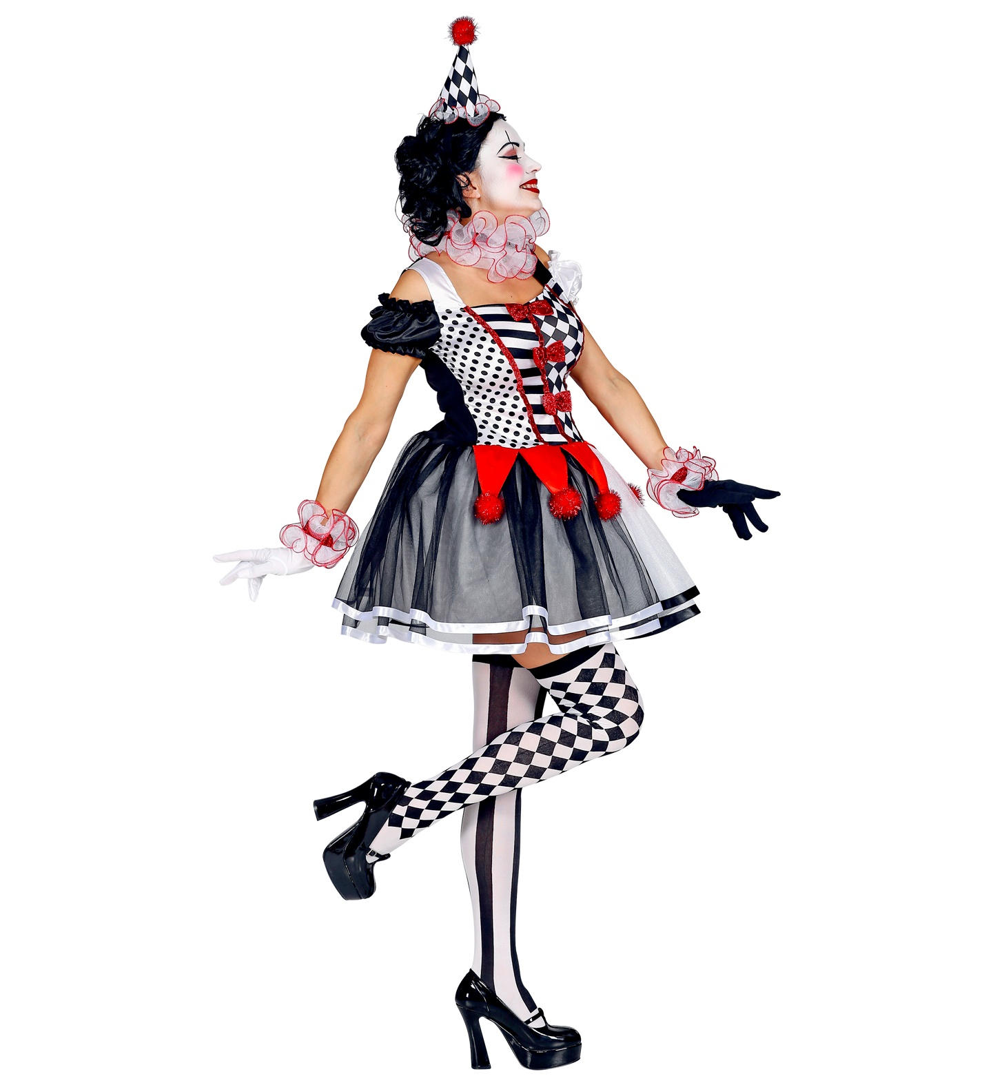 Costume Vestito Abito Travestimento Carnevale Cosplay Adulto Donna - Arlecchino - 0951