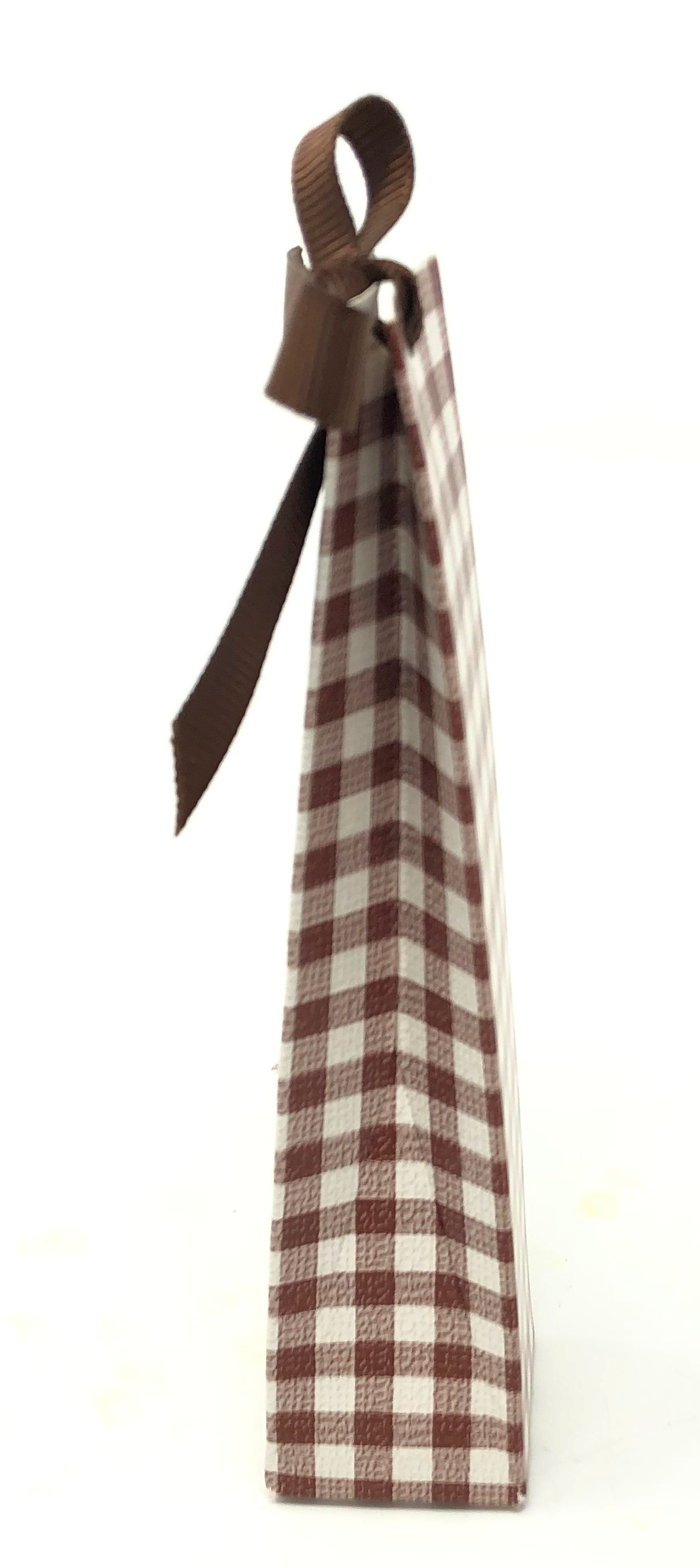 Bomboniera Astuccio Portaconfetti Piramide Quadretti Bianco Marrone Cm. 14x4x4 -  M109320