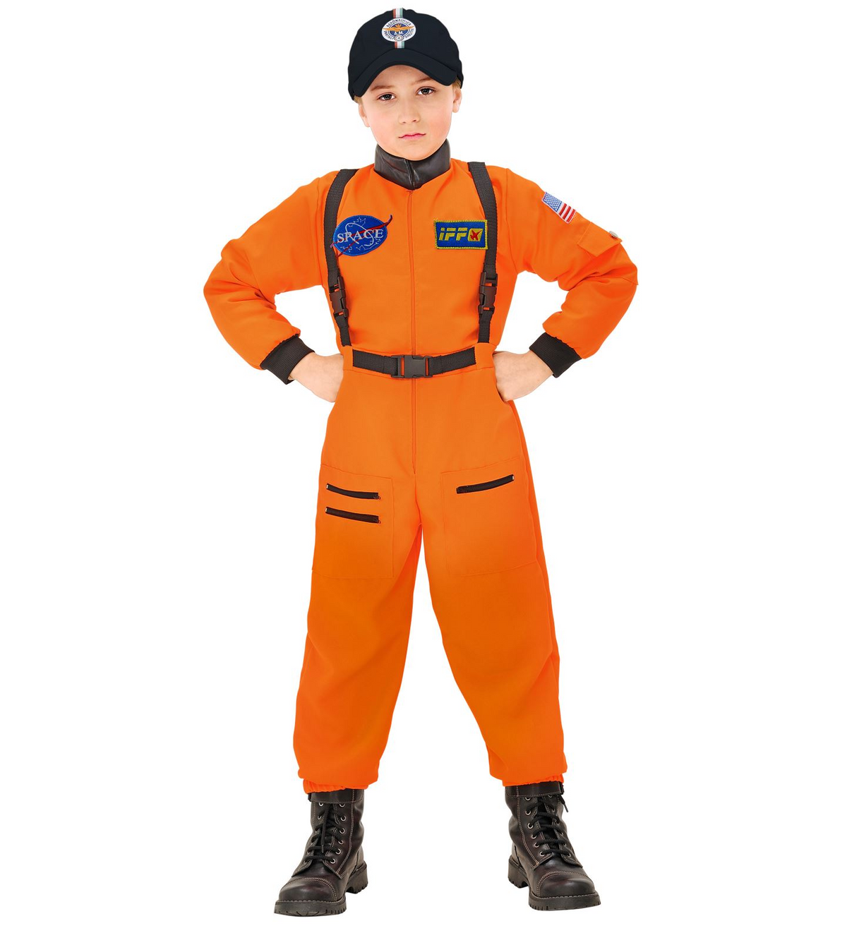 Costume Vestito Abito Travestimento Carnevale Cosplay Bambino - Astronauta Arancione -  1101