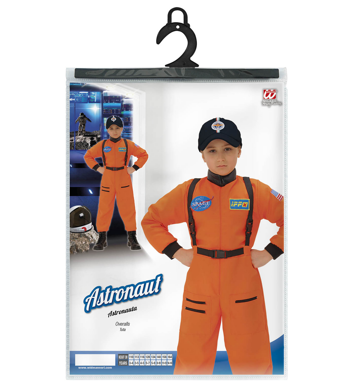 Costume Vestito Abito Travestimento Carnevale Cosplay Bambino - Astronauta Arancione -  1101