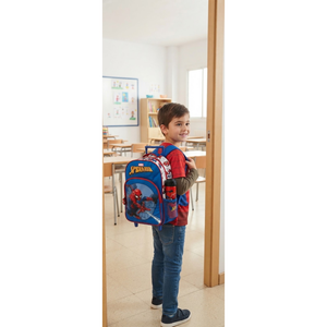 Zaino Asilo Trolley Spiderman MARVEL con Tasca Frontale 30 Cm. Manico Allungabile - Sf4302