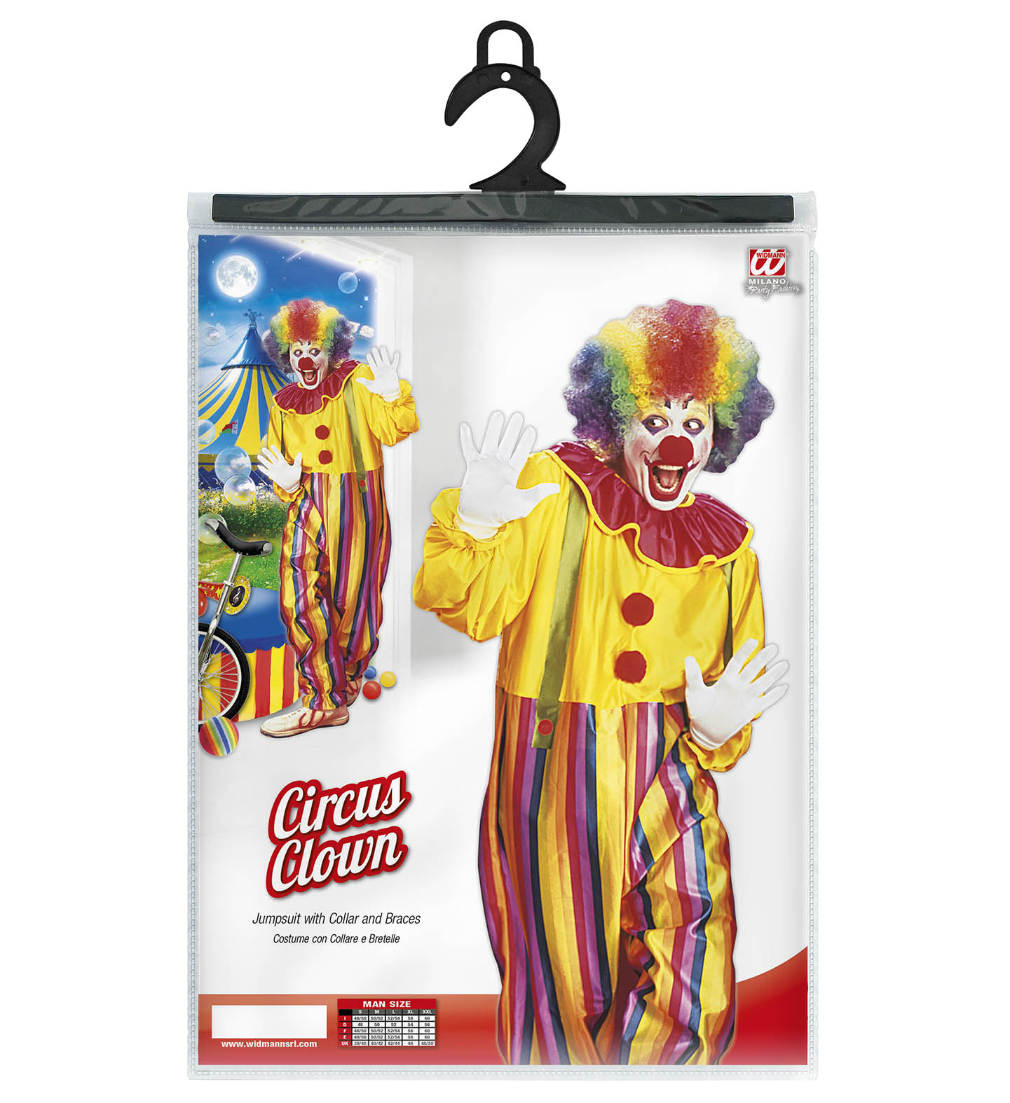 Costume Vestito Abito Travestimento Carnevale Cosplay Adulto - Circus Clown - 3963