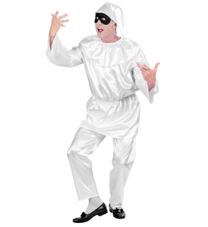 Vestito Carnevale + Accessori Pulcinella Costume Maschera Travestimento (l)