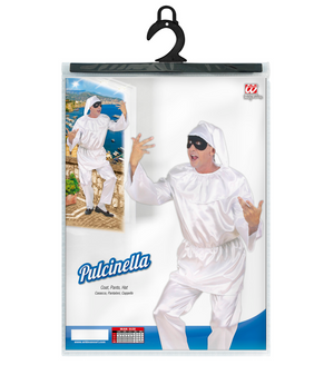 Vestito Carnevale + Accessori Pulcinella Costume Maschera Travestimento (m)