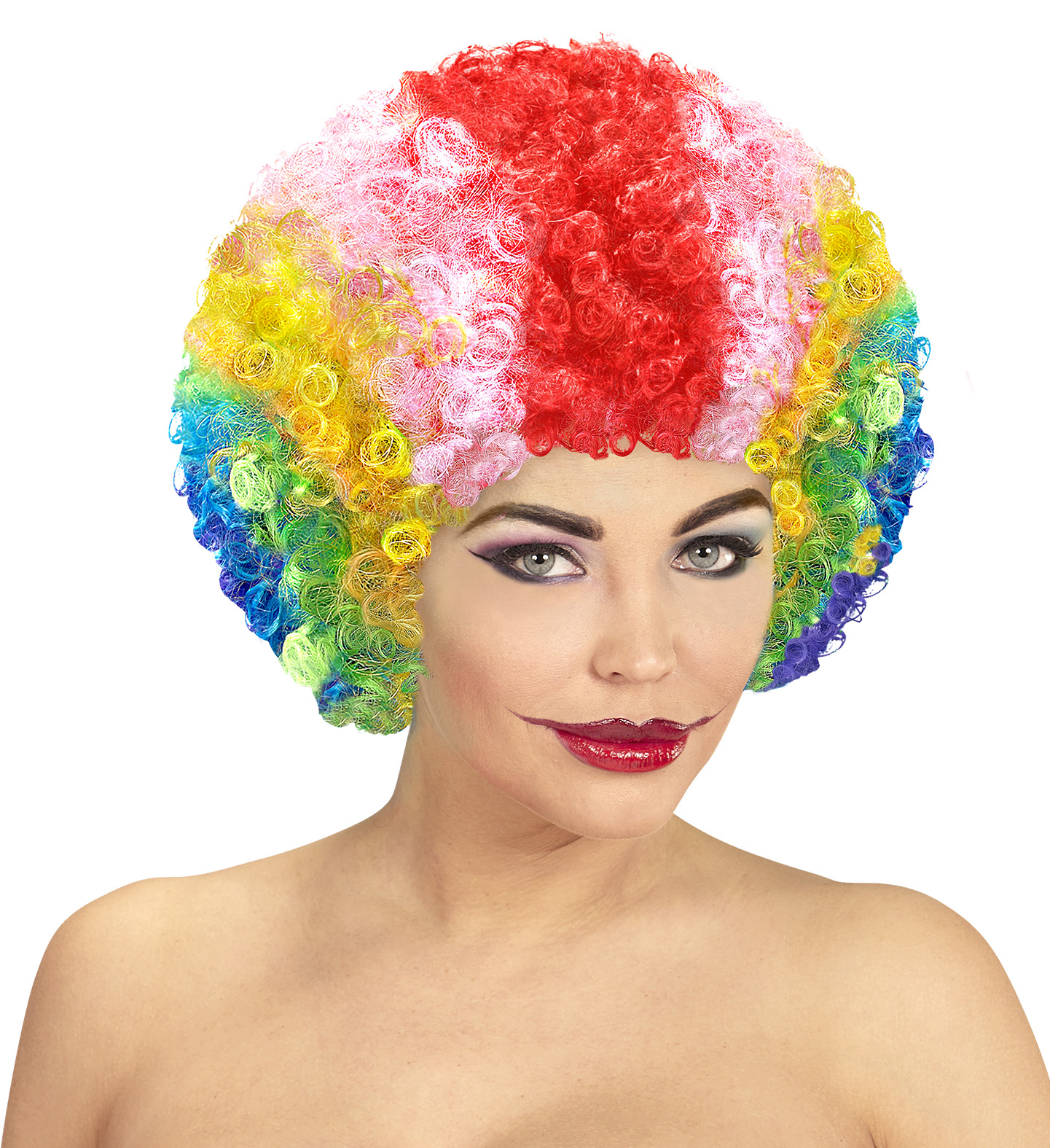 Parrucca Clown Pagliaccio Riccia Accessori per Abito Vestito Travestimento Carnevale Bambino
