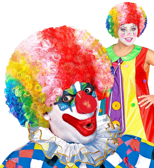 Parrucca Clown Pagliaccio Riccia Accessori per Abito Vestito Travestimento Carnevale Bambino