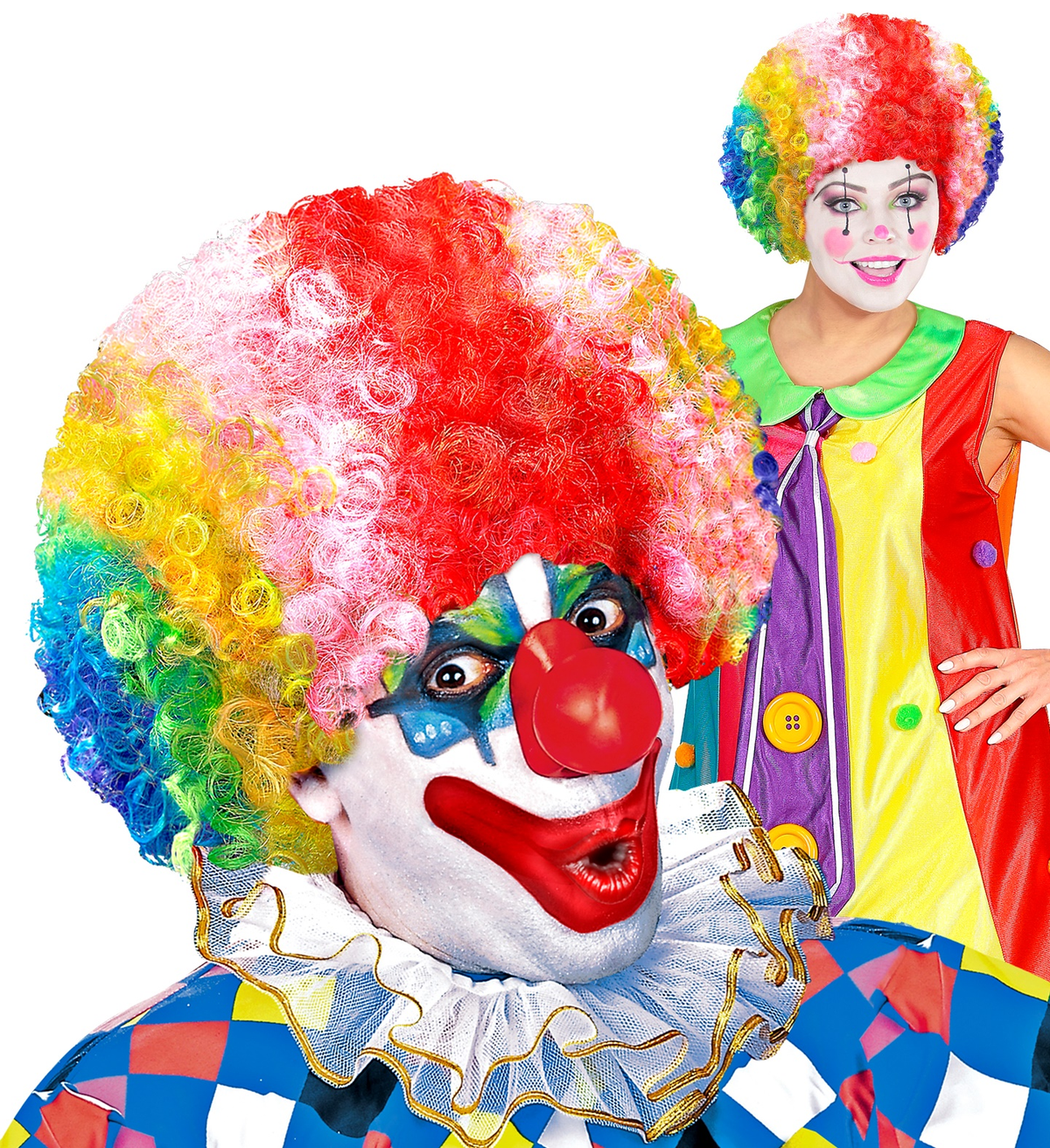 Parrucca Clown Pagliaccio Riccia Accessori per Abito Vestito Travestimento Carnevale Bambino