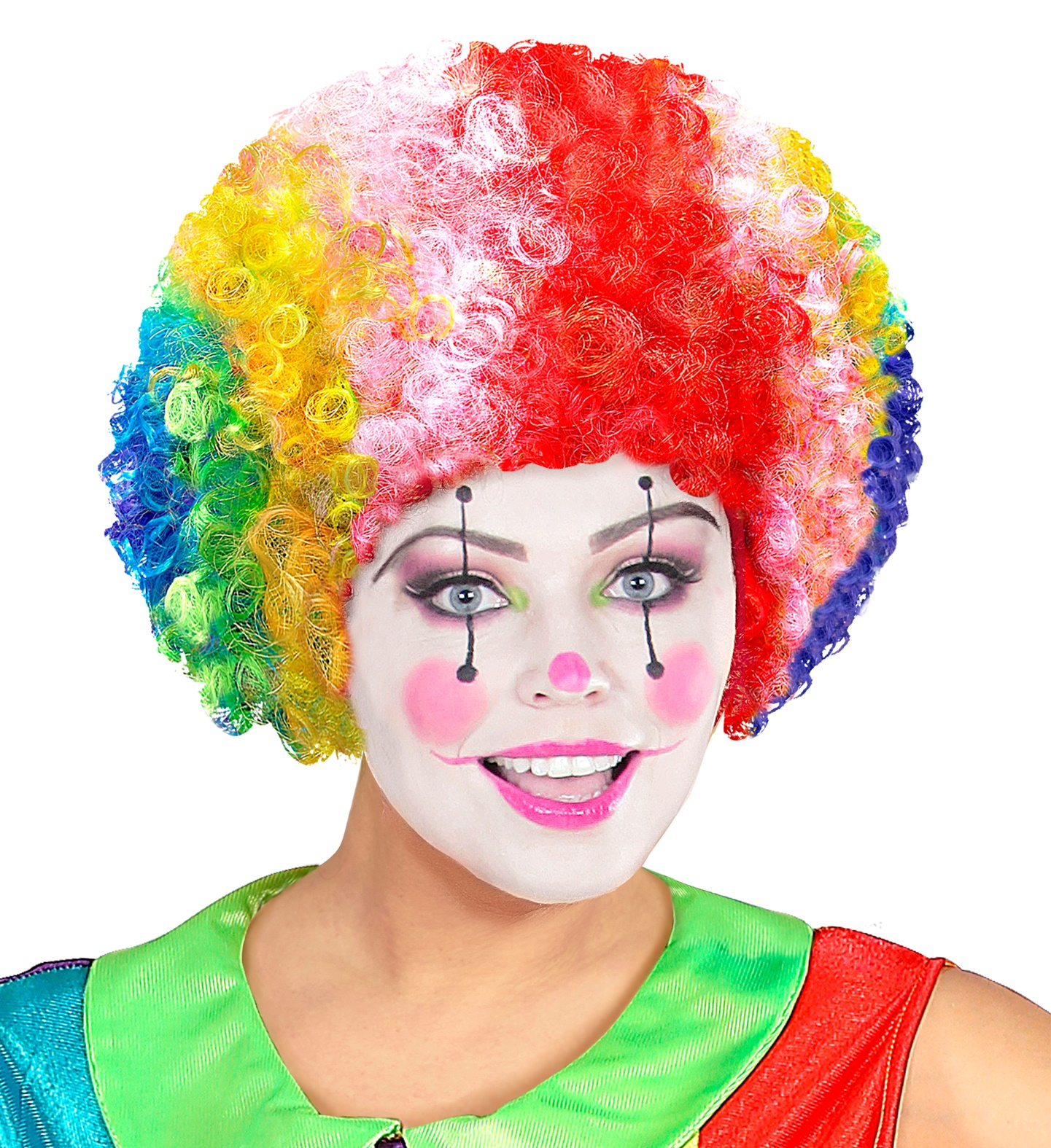 Parrucca Clown Pagliaccio Riccia Accessori per Abito Vestito Travestimento Carnevale Bambino