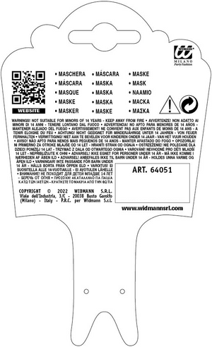 Mascherina Domino Phantom Nero Accessori per Abito Vestito Travestimento Carnevale Bambino