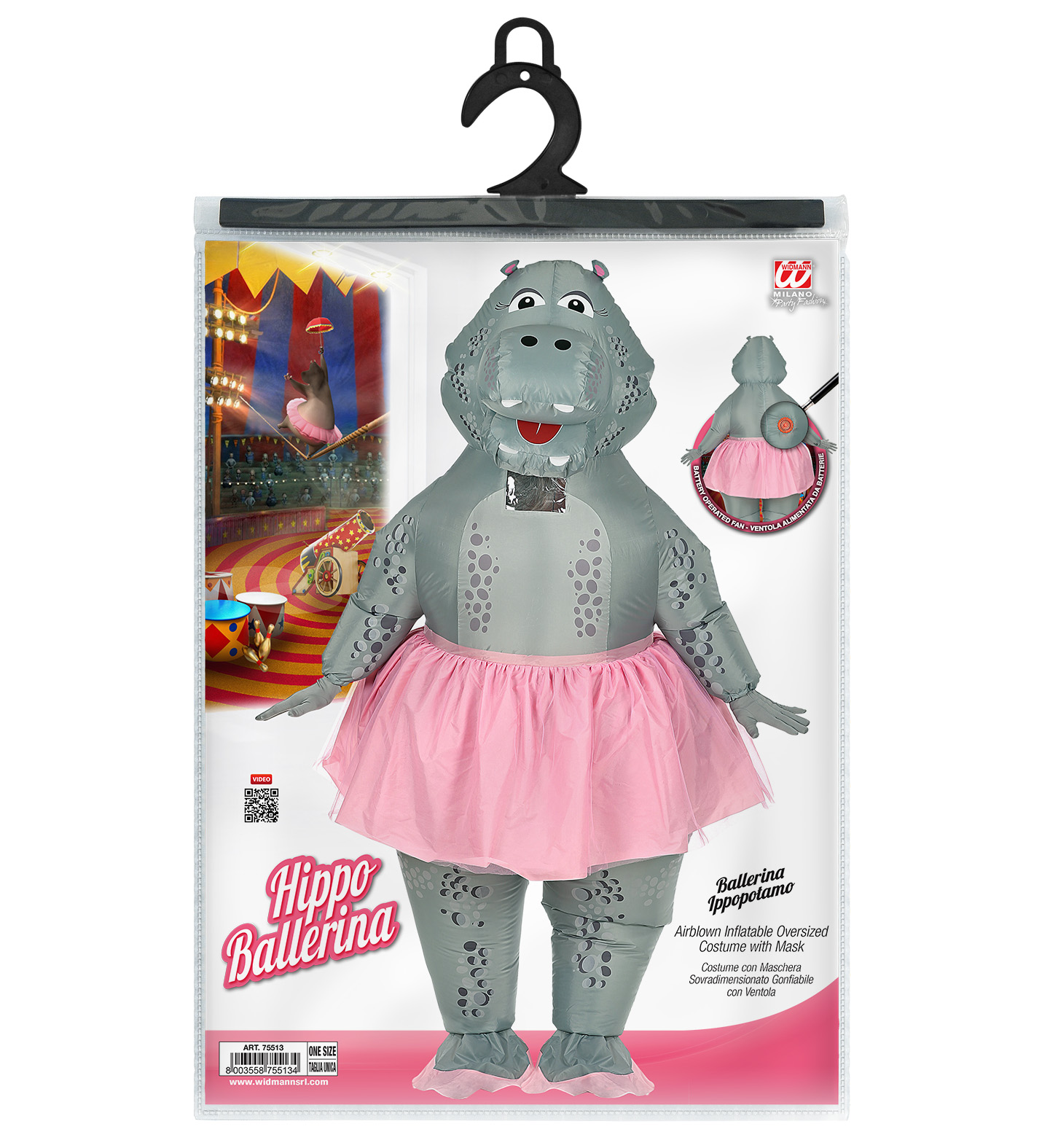 Costume Ippopotamo Ballerina Gonfiabile Travestimento Carnevale Cosplay Adulto - 75513