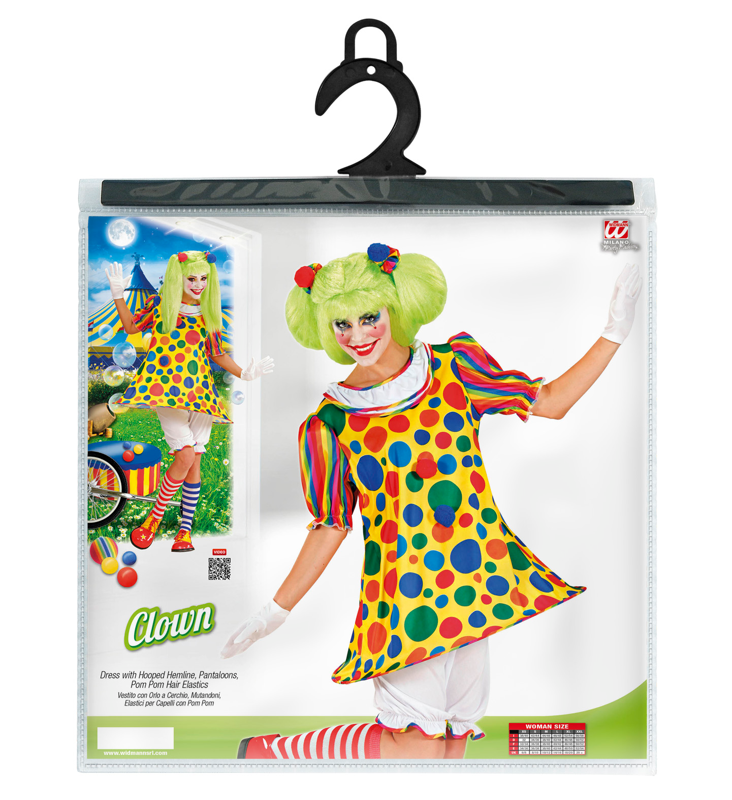 Costume Vestito Abito Travestimento Carnevale Cosplay Adulto Donna -  Clown - 7613