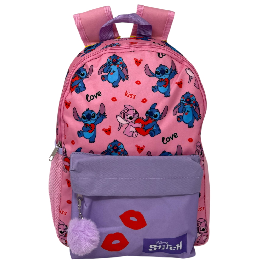 Zaino Asilo Stitch Angel DISNEY con Tasca Frontale Borsa Passeggio 31 CM - Zh25004
