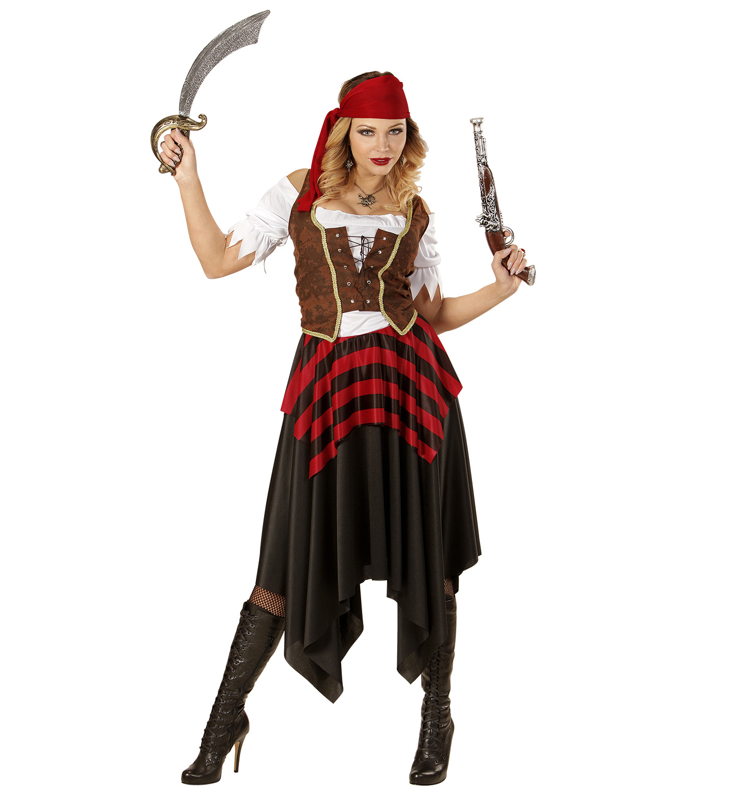 Costume Vestito Abito Travestimento Carnevale Cosplay Adulto Donna - Pirata - 0562