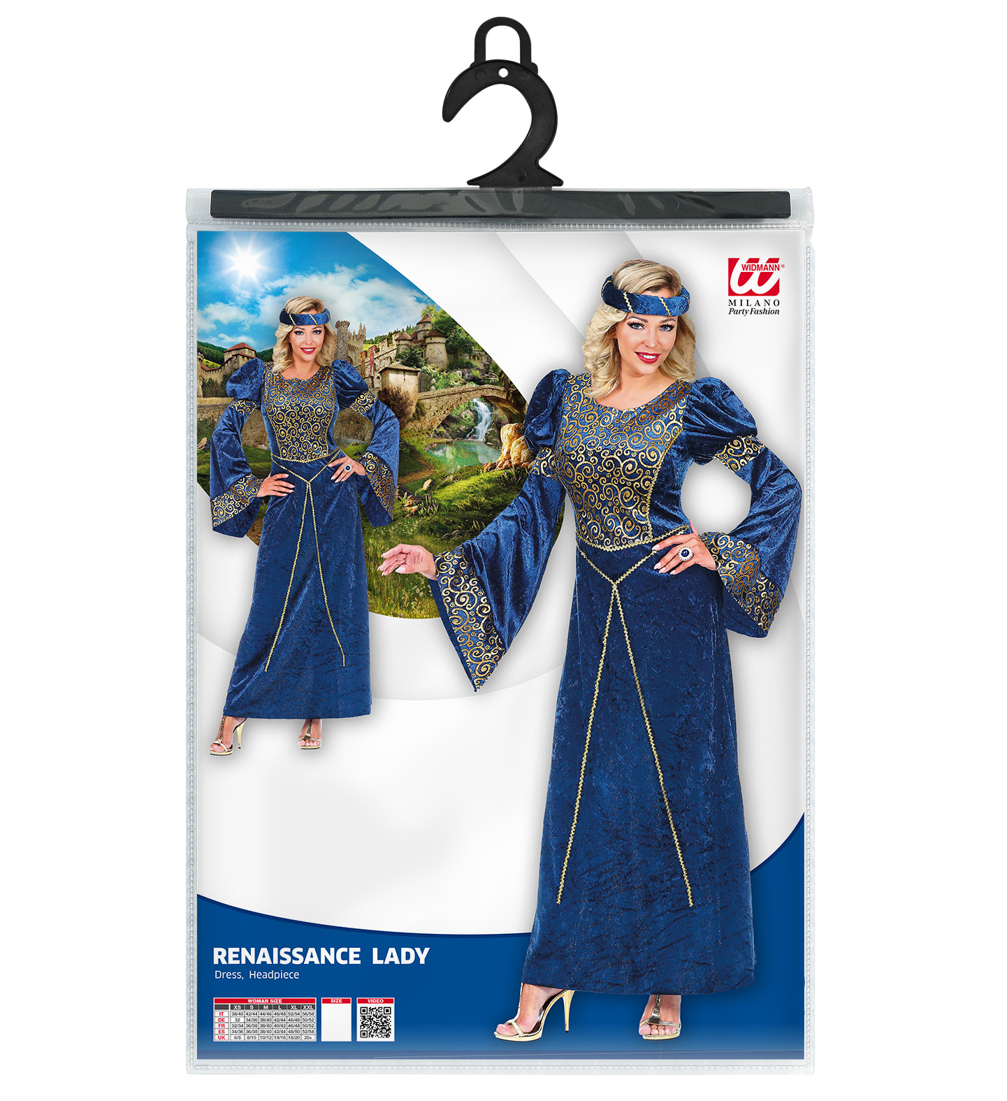 Costume Vestito Abito Travestimento Carnevale Cosplay Adulto Donna - Dama Del Rinascimento - 0732