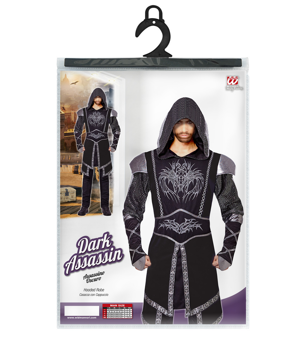 Costume Vestito Abito Travestimento Carnevale Cosplay Adulto - Assassino Oscuro - 0773