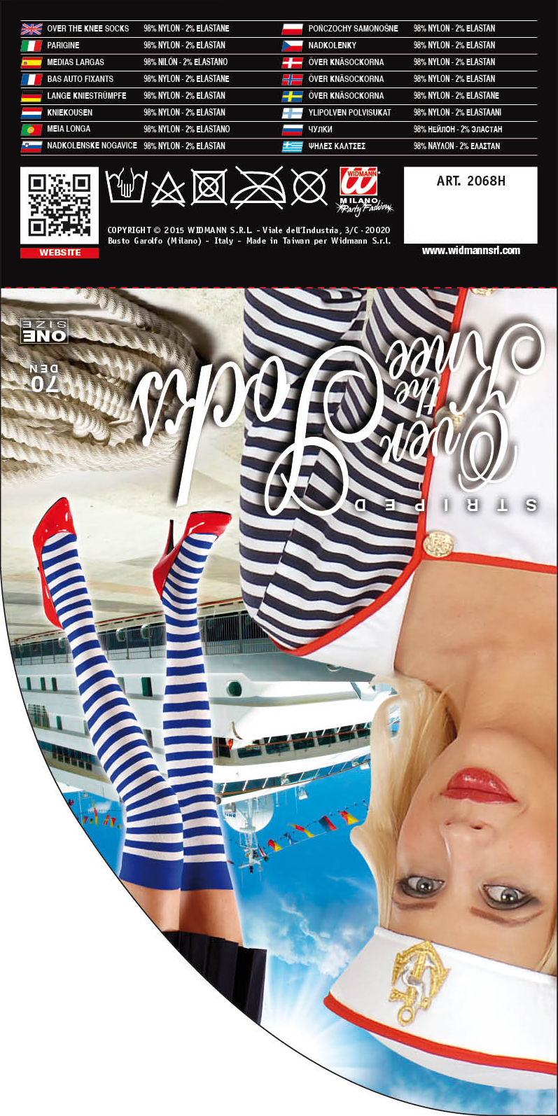 Calze Parigine Rigate Bianco Celsste 70 Denari - Adulto - Accessori Abito Vestito Travestimento Carnevale Donna Uomo