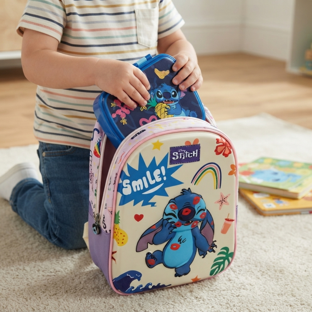 Zaino Asilo 3d Stitch DISNEY Borsa Scuola Materna O Tempo Libero 29 CM - Zh25000