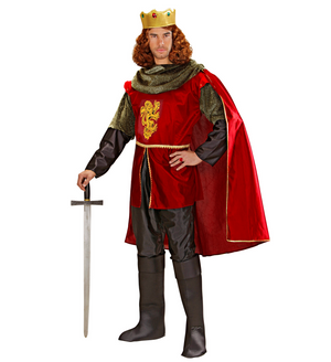 Vestito Carnevale + Accessori Cavaliere Reale Costume Corona Spada con Fodero M Travestimento - 3550 Adulto+7001c
