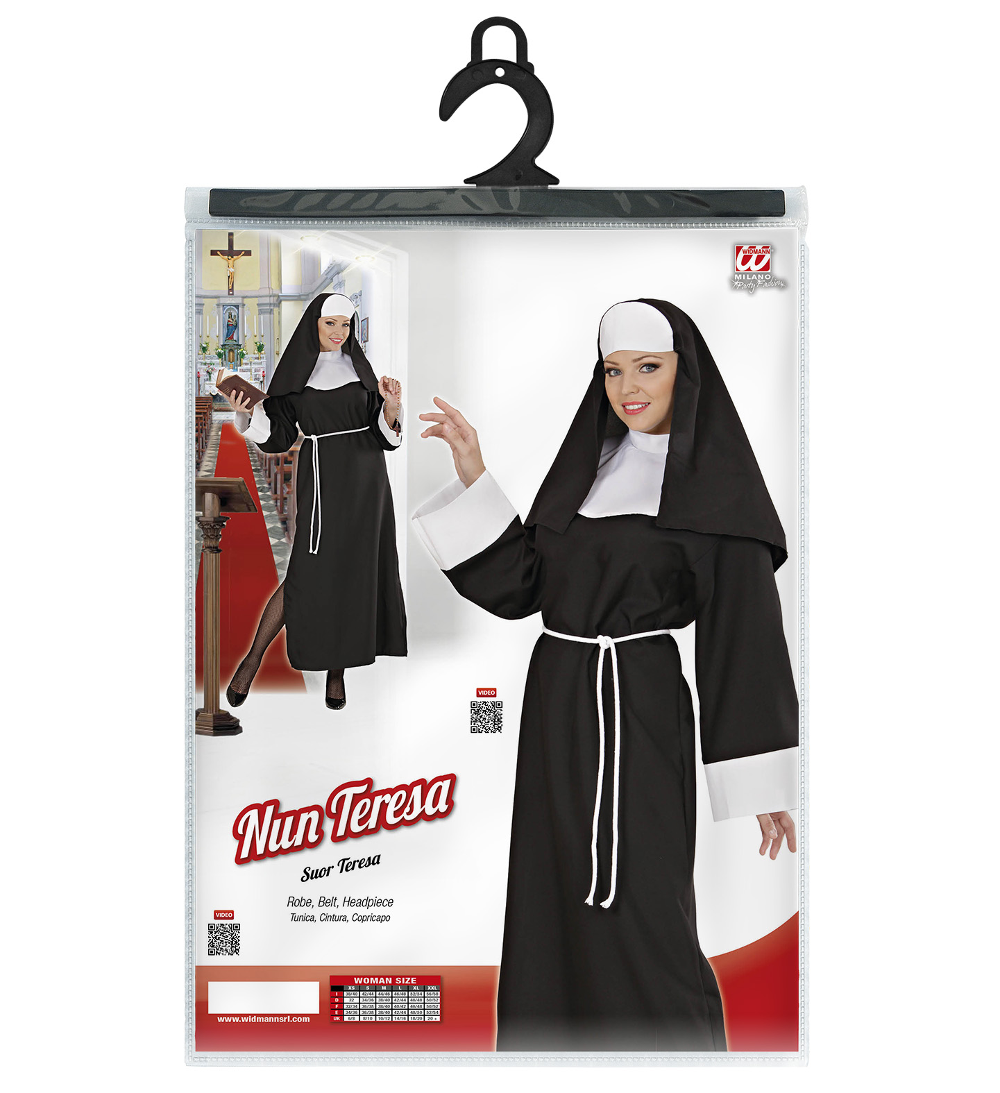 Costume Vestito Abito Travestimento Carnevale Cosplay Donna Adulto - Suor Teresa - 4459