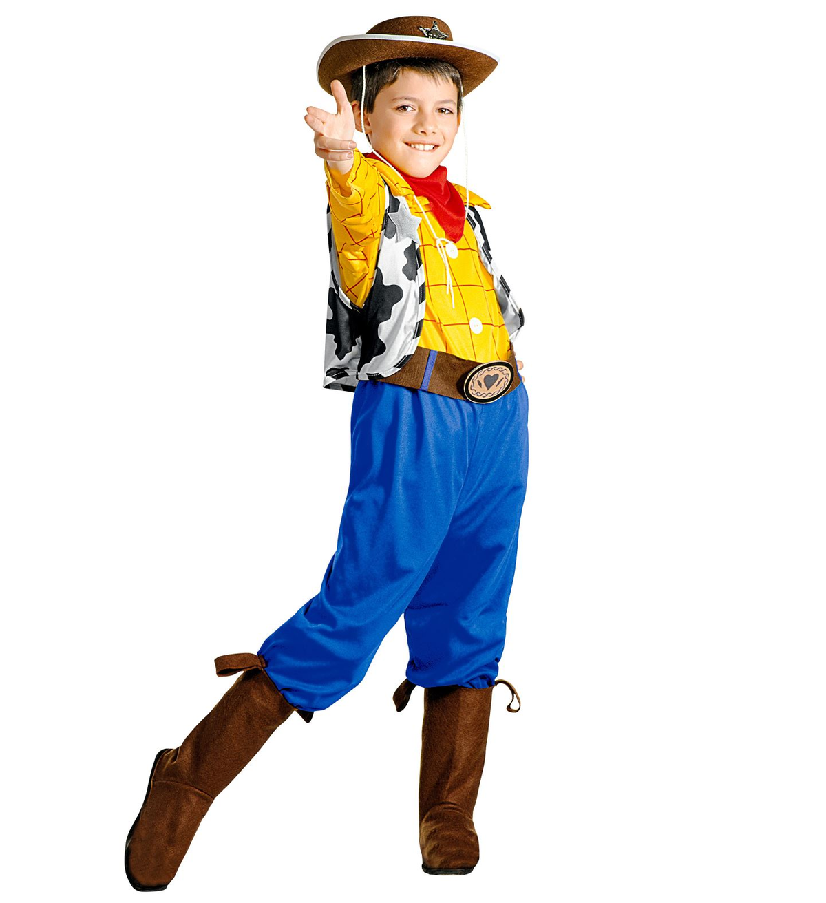 Vestito Carnevale + Accessori Billy Cowboy Costume Cappello Pistola con Fondina 5/7 Anni Travestimento - 3833+2475k+9804c