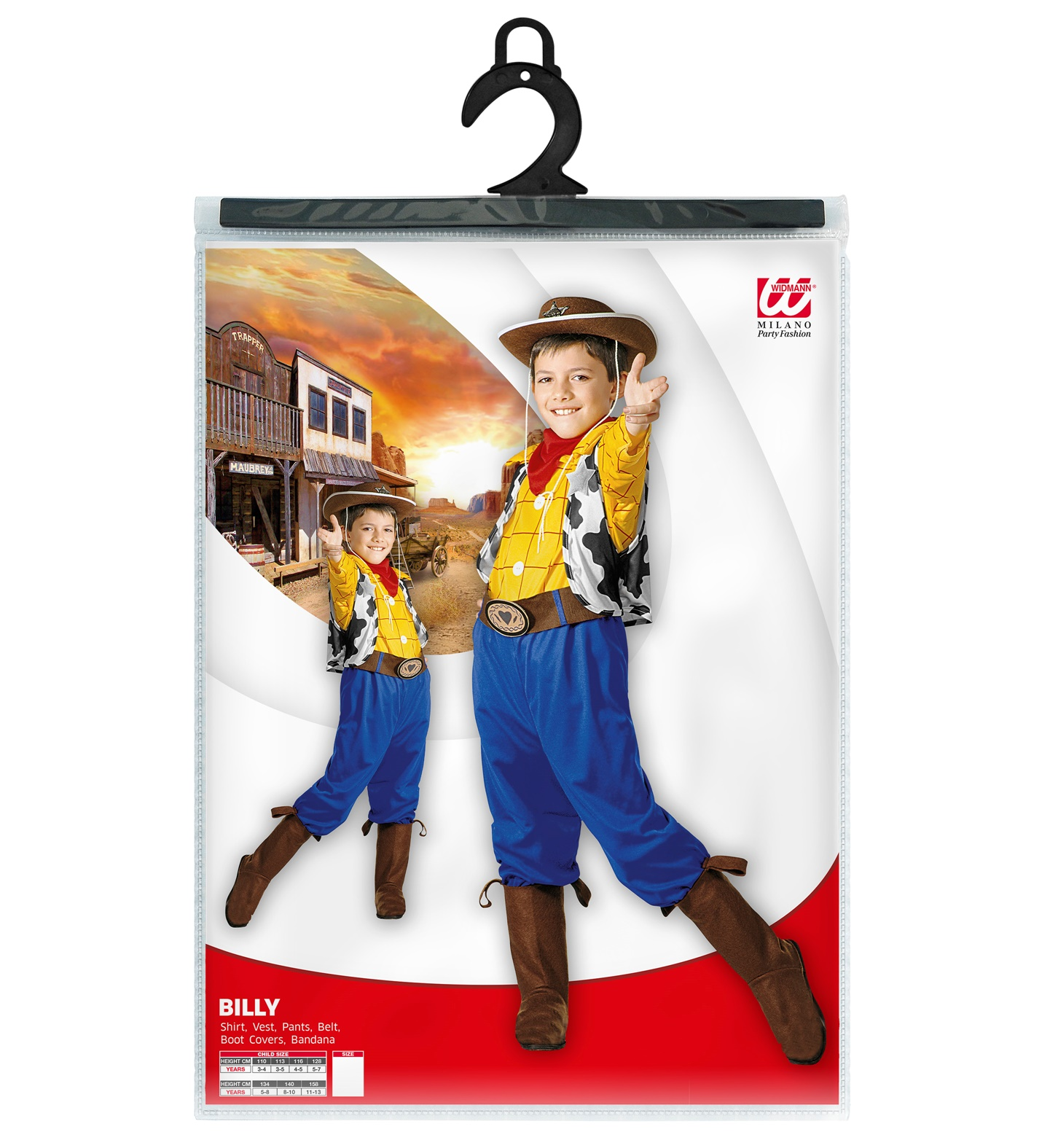 Costume Vestito Abito Travestimento Carnevale Cosplay Bambino Billy Cowboy - 3833