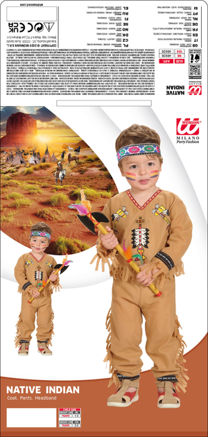 Costume Vestito Abito Travestimento Carnevale Cosplay Bambino - Indiano - 4892