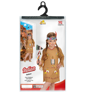 Vestito Carnevale + Accessori Indiana Costume Ascia Travestimento (2/3 Anni)