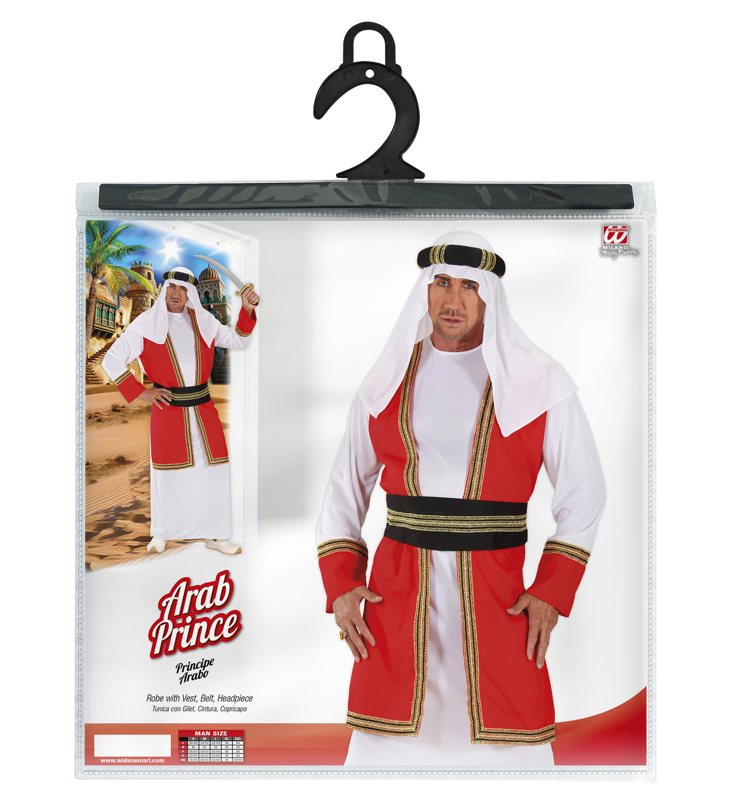 Costume Vestito Abito Travestimento Carnevale Cosplay Uomo Adulto - Principe Arabo - 8918