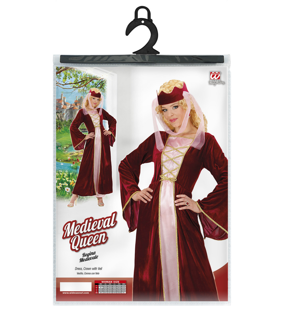 Costume Vestito Abito Travestimento Carnevale Adulto Donna - Regina Medievale - 8953